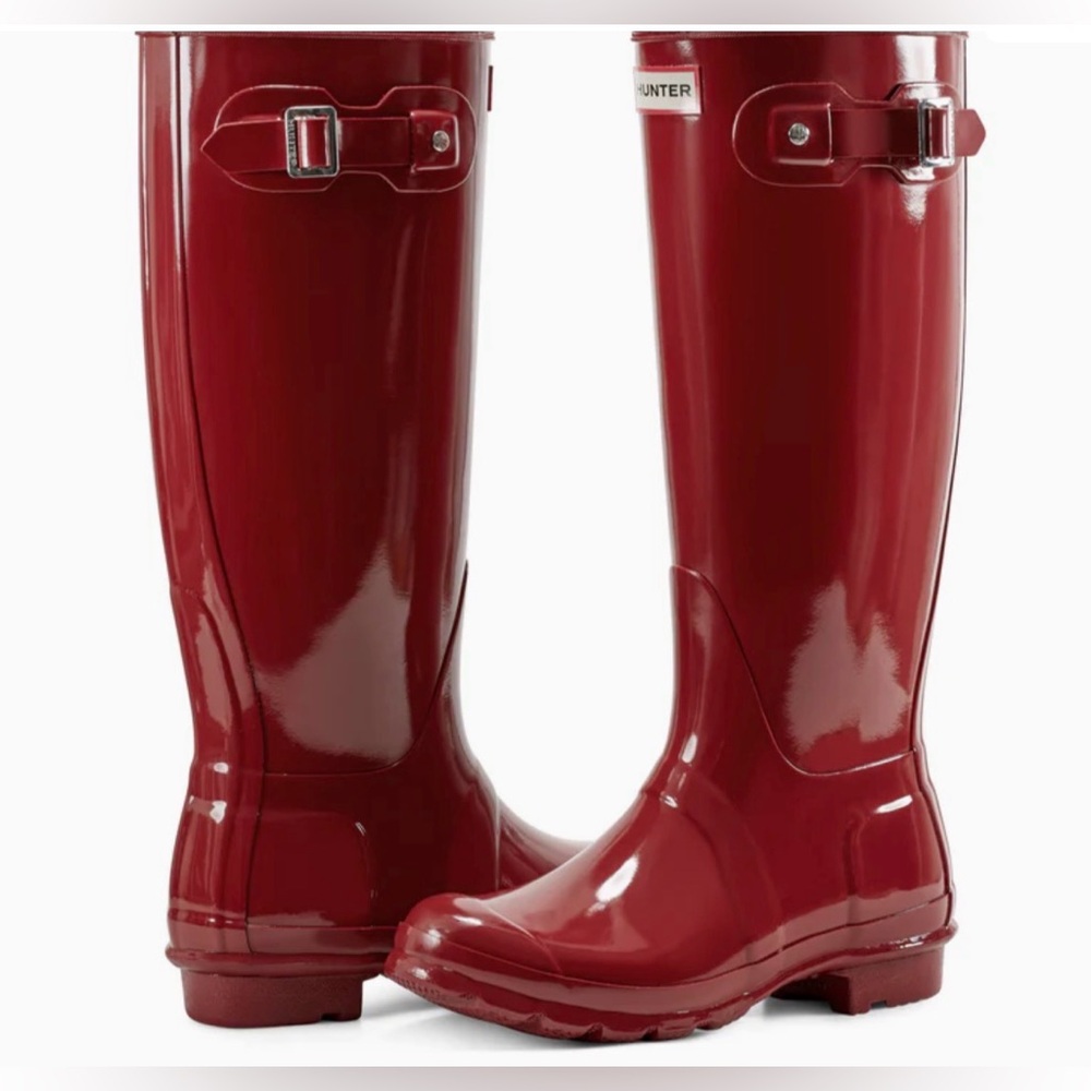 Hunter Women's Military Red Original Tall Gloss Rain Boots
Waterproof Size 7 NWT - Picture 2 of 13